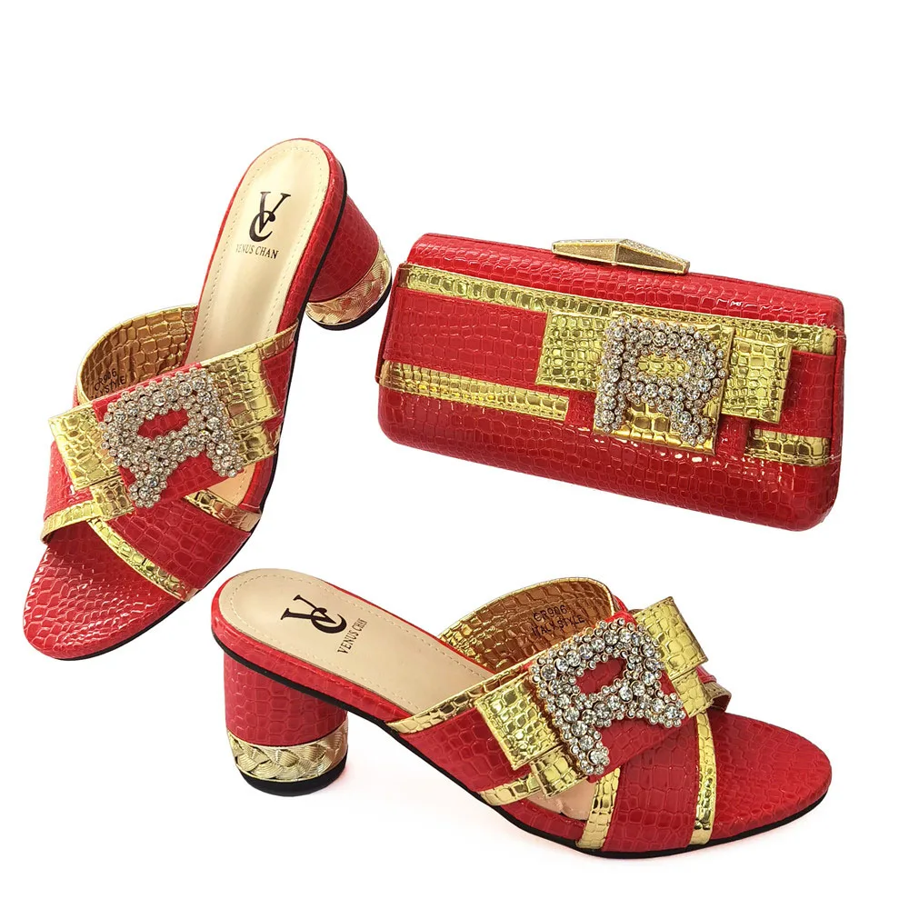 High Quality PU Leather Shoes And Bags Set 2022 African Design Matching Shoes And Bag Set Italian For Wedding Party