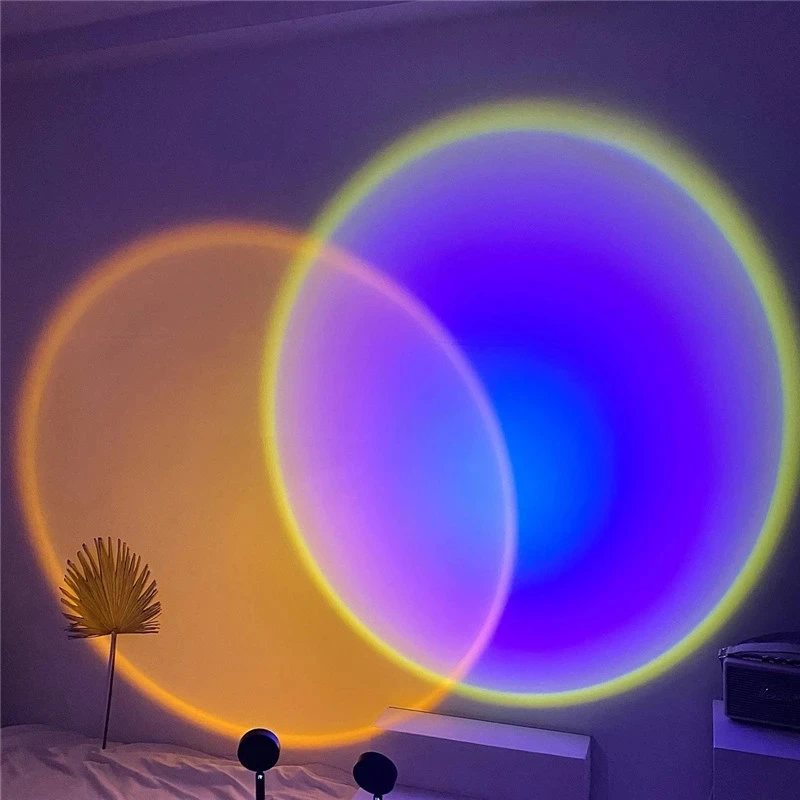 Atmosfera led luz da noite arco-íris pôr do sol lâmpada do projetor para casa coffe loja fundo decoração da parede usb operar lâmpada de mesa