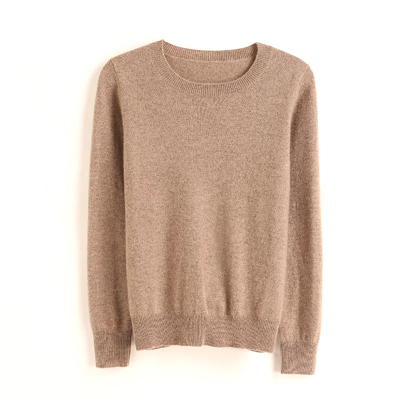 2020 New Sweater 100% Pure Cashmere Women\'s Round Neck Pullover Weater Soft Loose Solid 20Color Knit Base Shirt S-XXLJumper