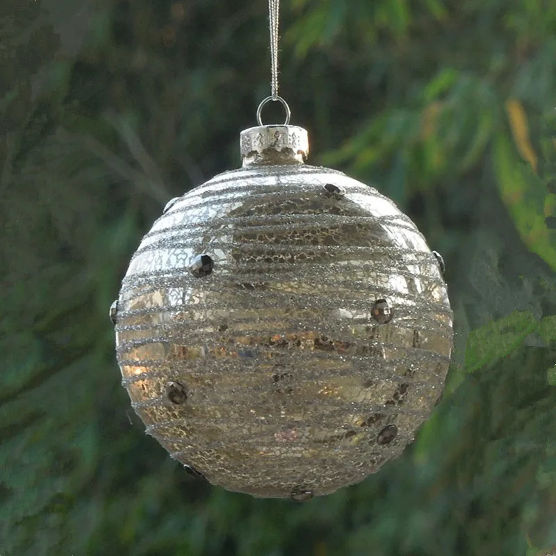 16pcs/pack Diameter=8cm Glass Globe Pendant School Window Wedding Decoration Christmas Day Tree Hanging Ornament