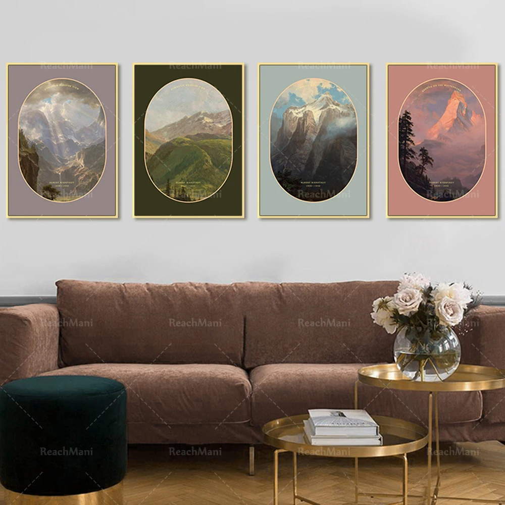 

Albert Bierstadt, Sunrise on the Matterhorn (1875), classic painting photo poster printing art gift home wall decoration landsca