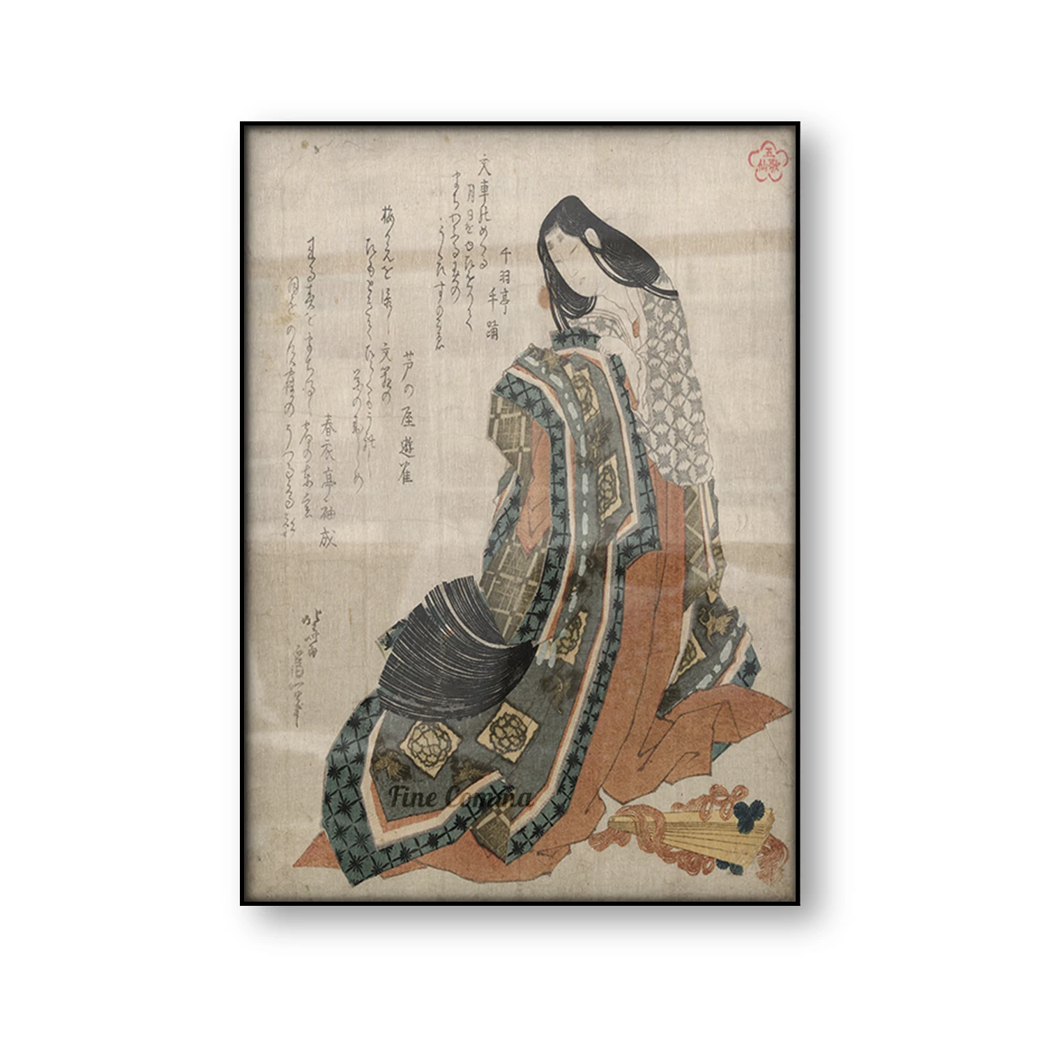 Hiogi Hokusai Katsushika Ukiyoe Japanese Art Poster Woman Dress Fan Woodcut Canvas Print Asian Wall Art Painting Home Decor Gift