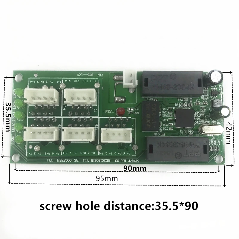 Circuit de commutation ethernet à 5 broches pour module 10/100mbps, commutateur à 5 ports, carte PCBA, carte mère OEM, commutateur ethernet 5 RJ45 filaire