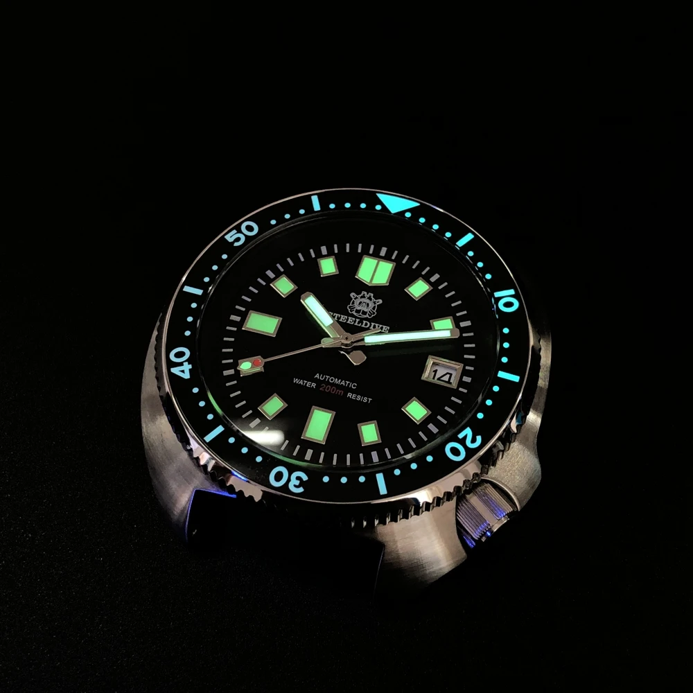 men automatic watch,STEELDIVE mens dive watches 20ATM waterproof mechanical reloj luminous clock ceramic bezel NH35 luxury brand