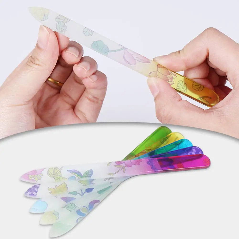 

Professional Durable Glass Nail Art Files Buffer Manicure Device Polisher Tool Beautiful Pattern Durable Manicure Tool