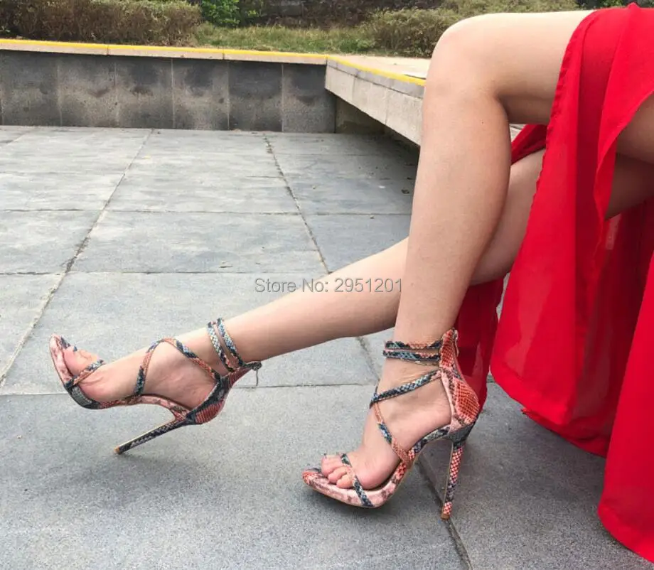 

High Heel Sandals Women Sandals Strap Snake Heels For Women Peep Toe Summer High Heels Gladiator Evening Sandals