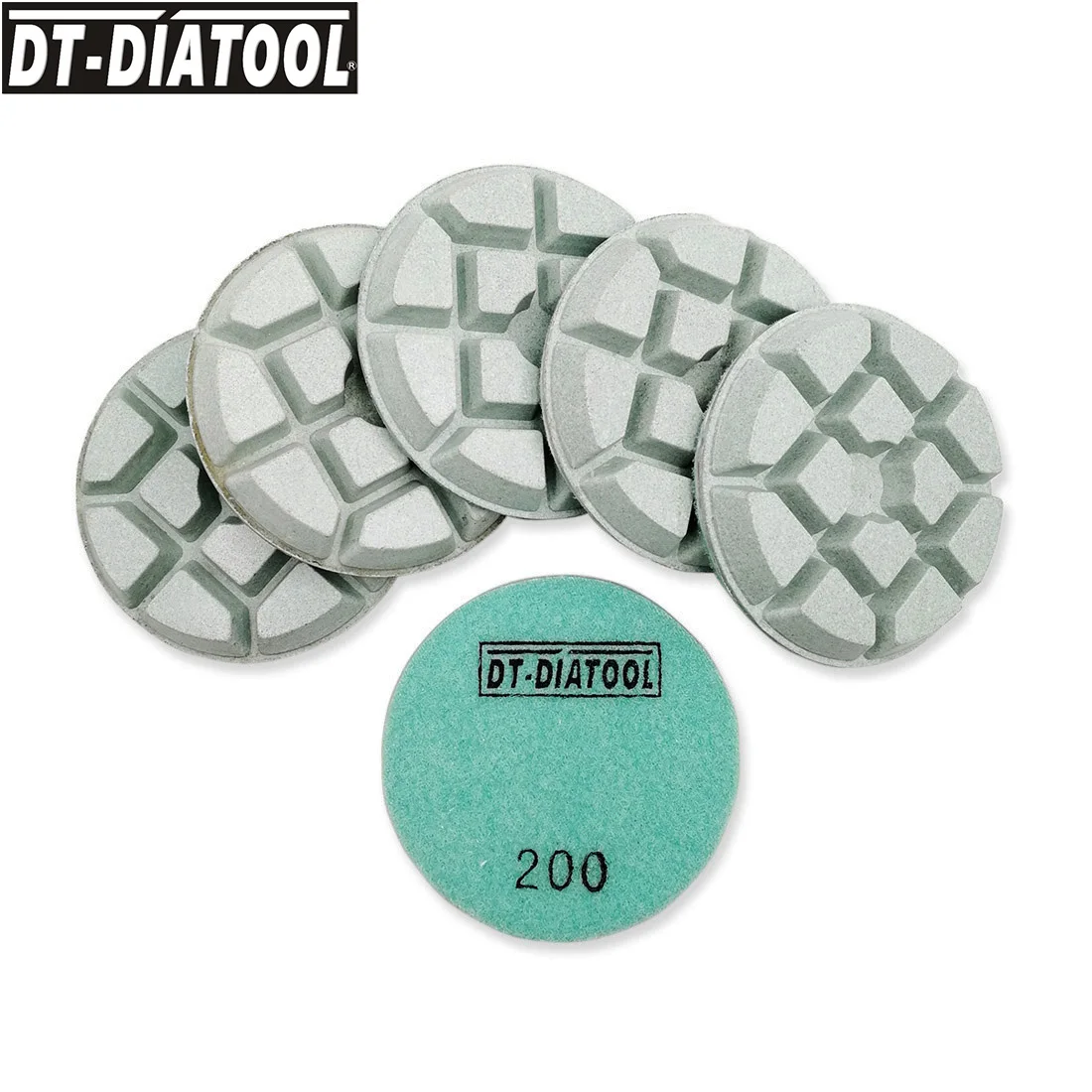 DT-DIATOOL 6 Cái/bộ Đường Kính 80 Mm/3 "Kim Cương Nhựa Liên Kết Bê Tông Chà Nhám Đĩa Tầng Gia Hạn Miếng Đánh Bóng Sửa Chữa sàn Bê Tông