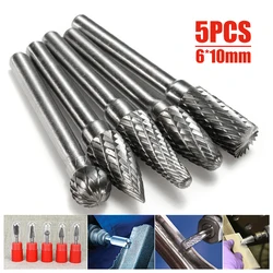 Flexible File 5Pcs 1/4 Inch 6mm Head Tungsten Carbide Rotary Point Burr Milling Cutters Die Grinder Shank Set For The Mill