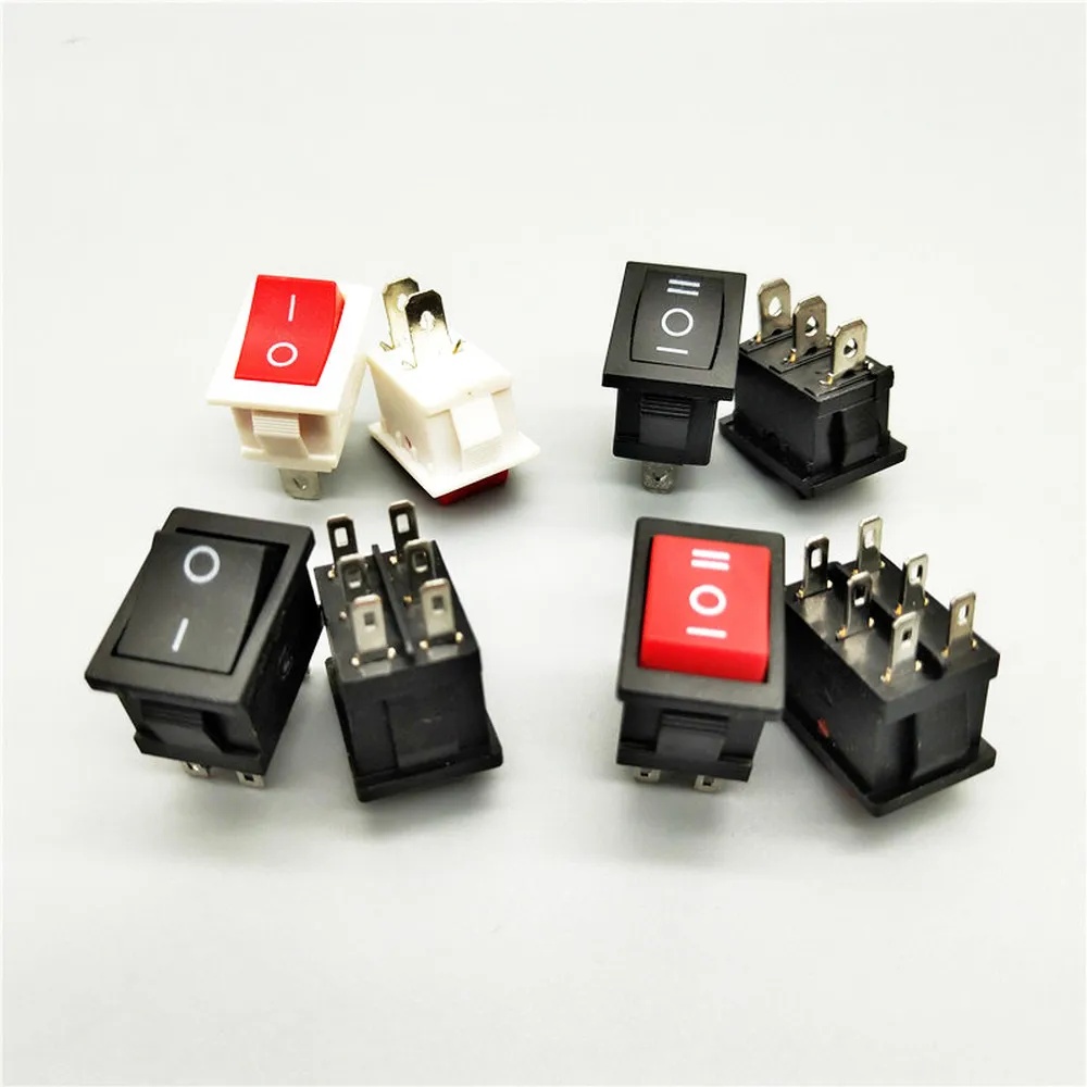 5 sztuk KCd1 2piin 3-pin 6-pin przełącznik kołyskowy łodzi samochodowej 6A/10A 250 V/125VAC przełącznik przyciskowy przełącznik typu statku