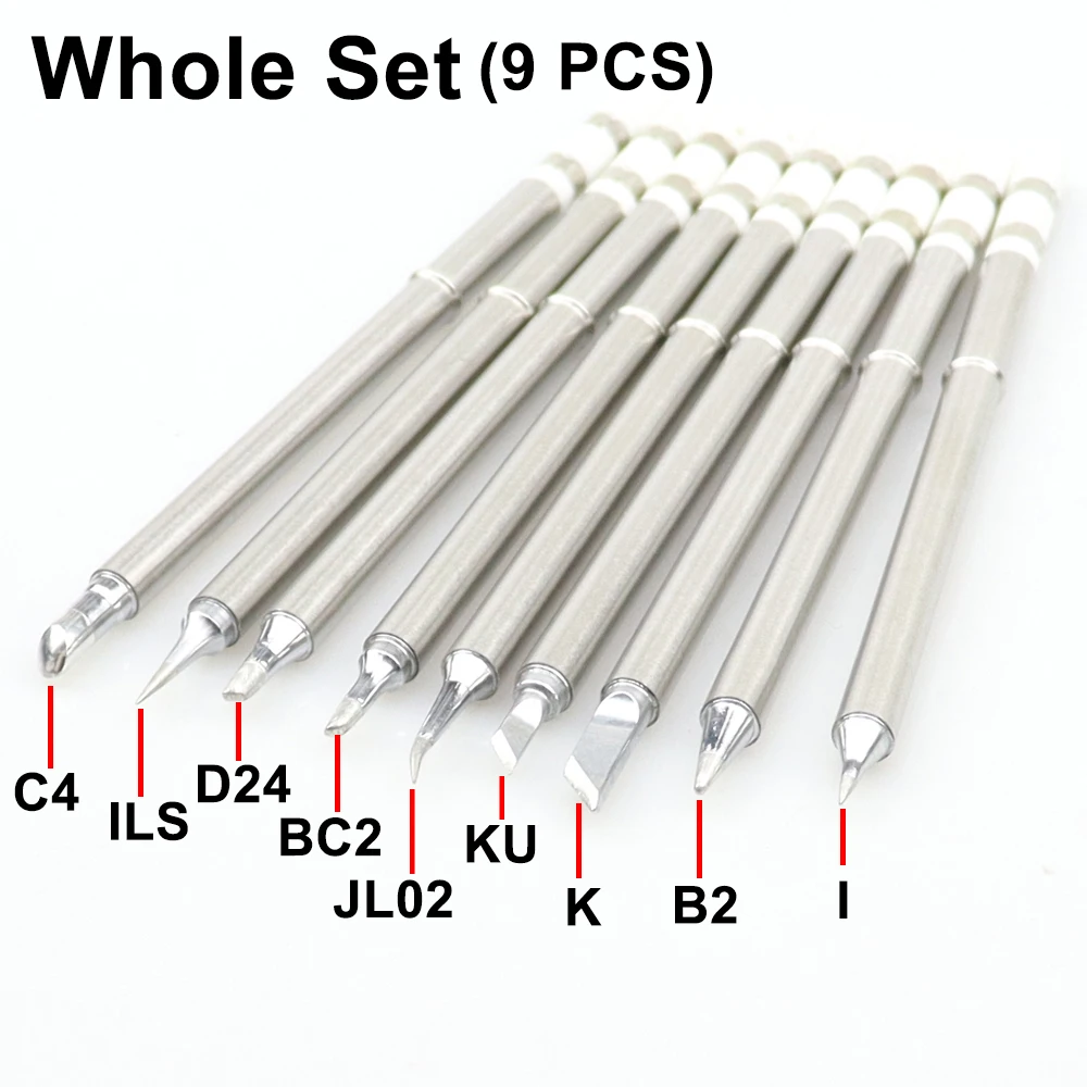 9PCS Soldering Iron Head Replacement Tips Whole Set SH-K / KU / I / B2 / BC2 / D24 / C4 / JL02 / ILS For SH72 Solder Station