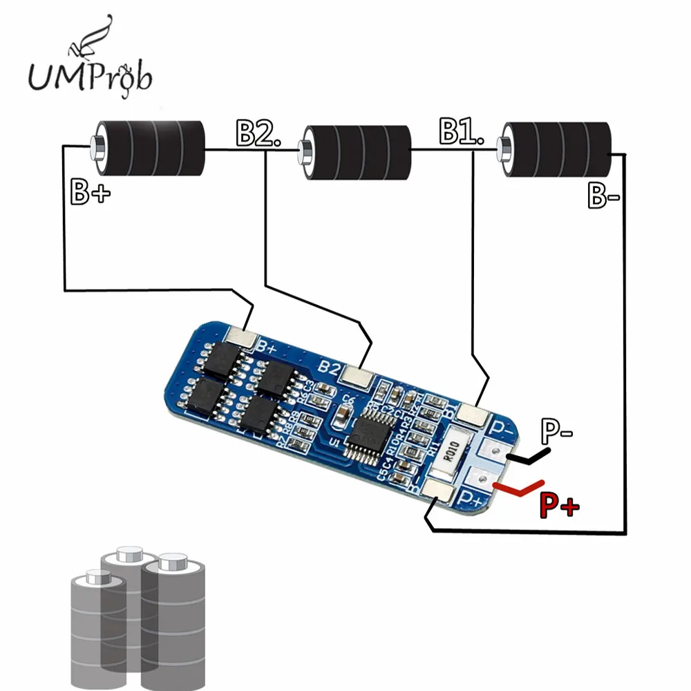 3S 10A 12V Lithium Battery Charger Protection Board Module For 18650 Li-ion Battery Cell Charging BMS 10.8V 11.1V 12.6V