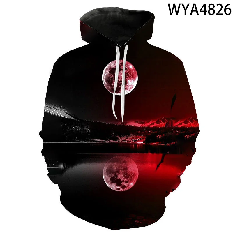 Fashion Hoodies Men Women Children Moon 3D Print Sweatshirts Cool 2020 New Casual Long Sleeve Boy Girl Pullover Hoody