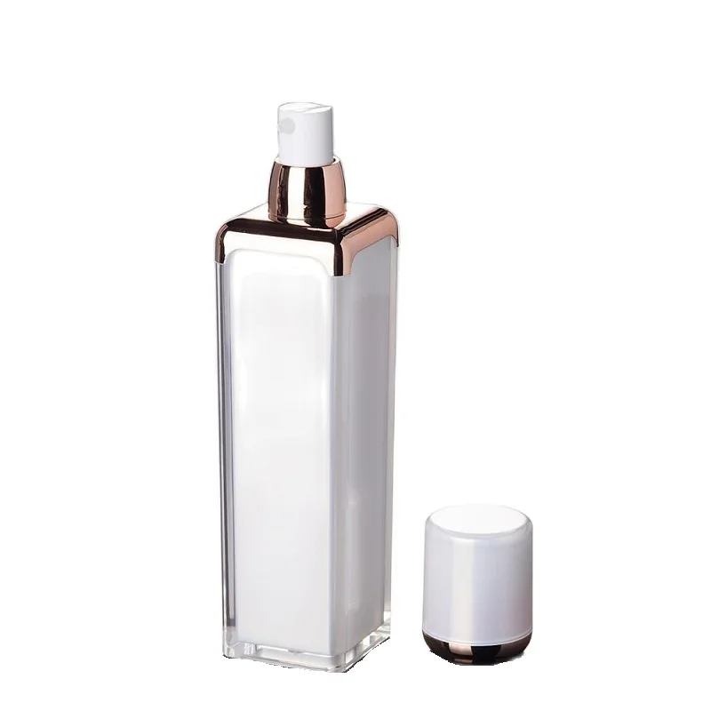 

10Pcs/Lot 15ML 30ML 50ML Cosmetic Lotion Pump Bottle, DIY White Elegant Emulsion Container, Square Arcylic High Grade Cream Jar