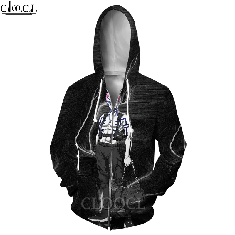 CLOOCL Kimetsu No Yaiba The Movie: Mugen Train Akaza Zipper Hoodie Men Women 3D Print Fashion Casual Tops Drop Shipping