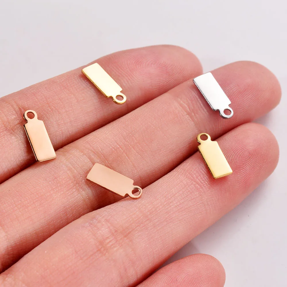 50pcs/Lot Stainless Steel  Blank Stamping Dog Tags Pendants Charm DIY for Necklace Jewelry Makings