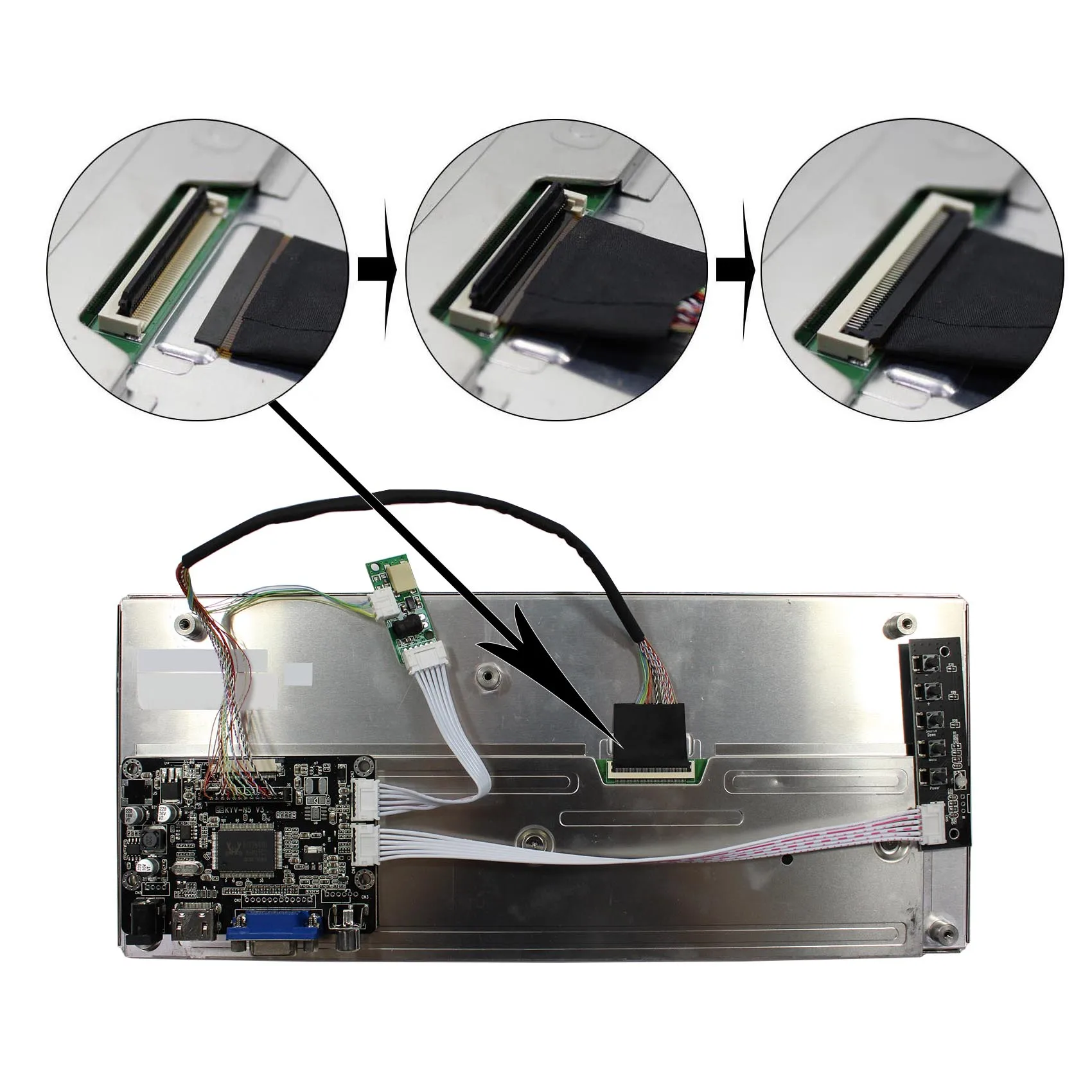 HD-MI VGA AV وحدة تحكم بشاشة إل سي دي محرك مجلس متوافق مع العمل 12.3 بوصة 1920x720 HSD123KPW1-A30 HSD123KPW2-D10 شاشة LCD