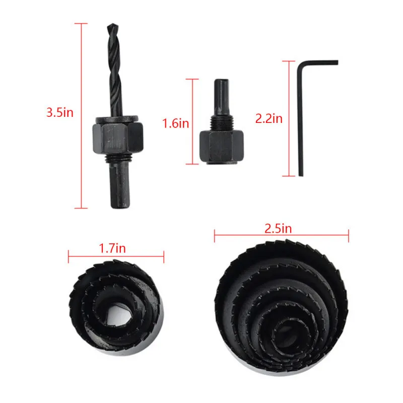 11 pz/set Kit di punte per seghe a tazza da 3/4 "a 2 1/2" mandrino in lamiera di legno plastica acciaio al carbonio foro di alta qualità ampiamente durevole