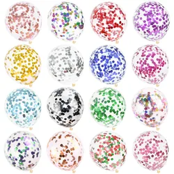 5/10/20pcs Gold Confetti Latex Balloons Glitter Clear Transparent Helium Balloon Wedding Baby Shower Birthday Party Decorations