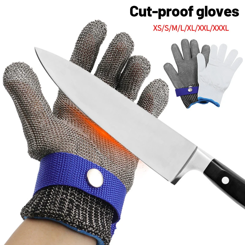 1Pcs Anti-cut Gloves Safety Cut Proof Stab Resistant Stainless Steel Wire Metal Mesh Butcher Protect Meat Cut-Resistant Gloves