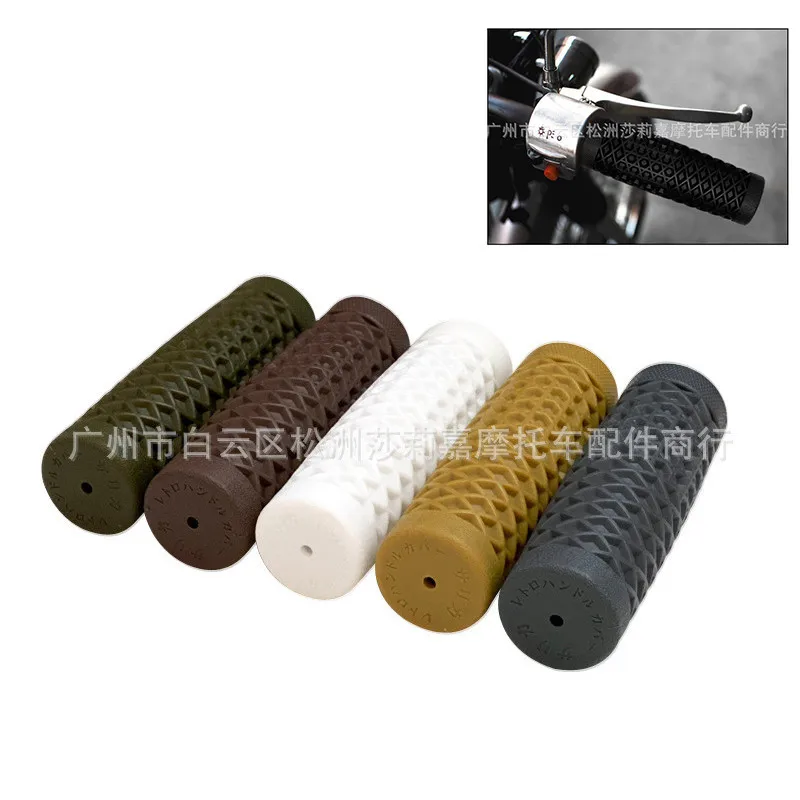 Cafe Race Motorcycle Handlebar Grip Retro Rubber Handle Bar Non Slip Unviersal Vintage Grip 22MM 7/8\