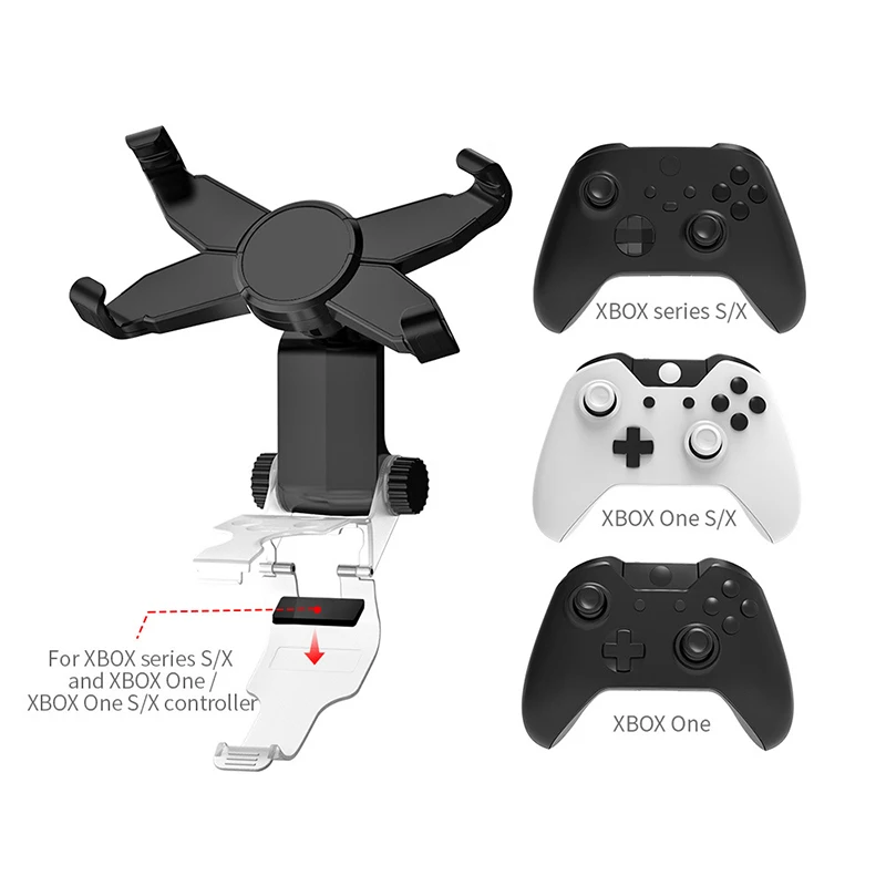 Mobile Phone Bracket Clip Cell Phone Clamp for Xbox Series X/S Wireless Controller Gamepad with Rotating Mobile Phone Holder