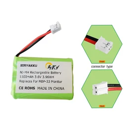 3.6V 1100mAh wymiana MBP33 akumulator NI-MH do Motorola MBP-33 MBP33S MBP36 MBP36S MBP36PU MBP43 CB94-01A Baby Monitor baterii