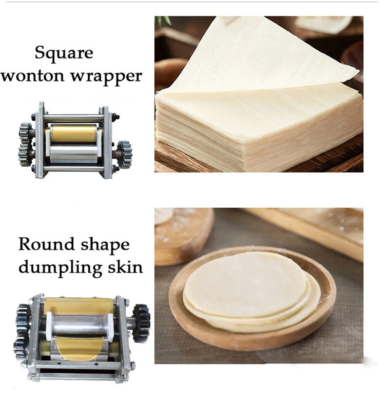 Dumpling Wrapper เครื่องสแตนเลสสตีลไฟฟ้าเกี๊ยวผิว Maker เครื่องตัด Rolling Press พาสต้า Commercial 220110V
