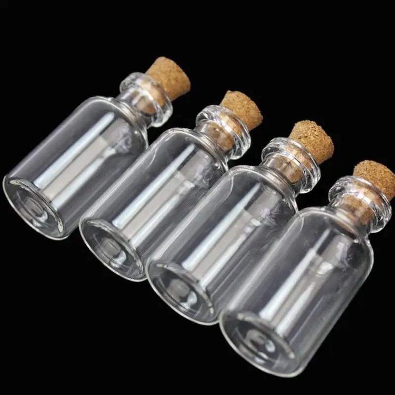 10/20/30pcs 0.5ml/1ml/2ml/5ml Clear Glass Jars Vial with Cork Stopper for Sample Perfume container wedding home Decoration Gifts