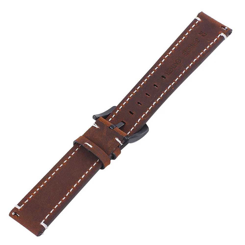 18mm 20mm 22mm Leather Watch Strap Band  Quick Release For Man Brown Black Strap Of Double sided Calf Skin iMAVEN