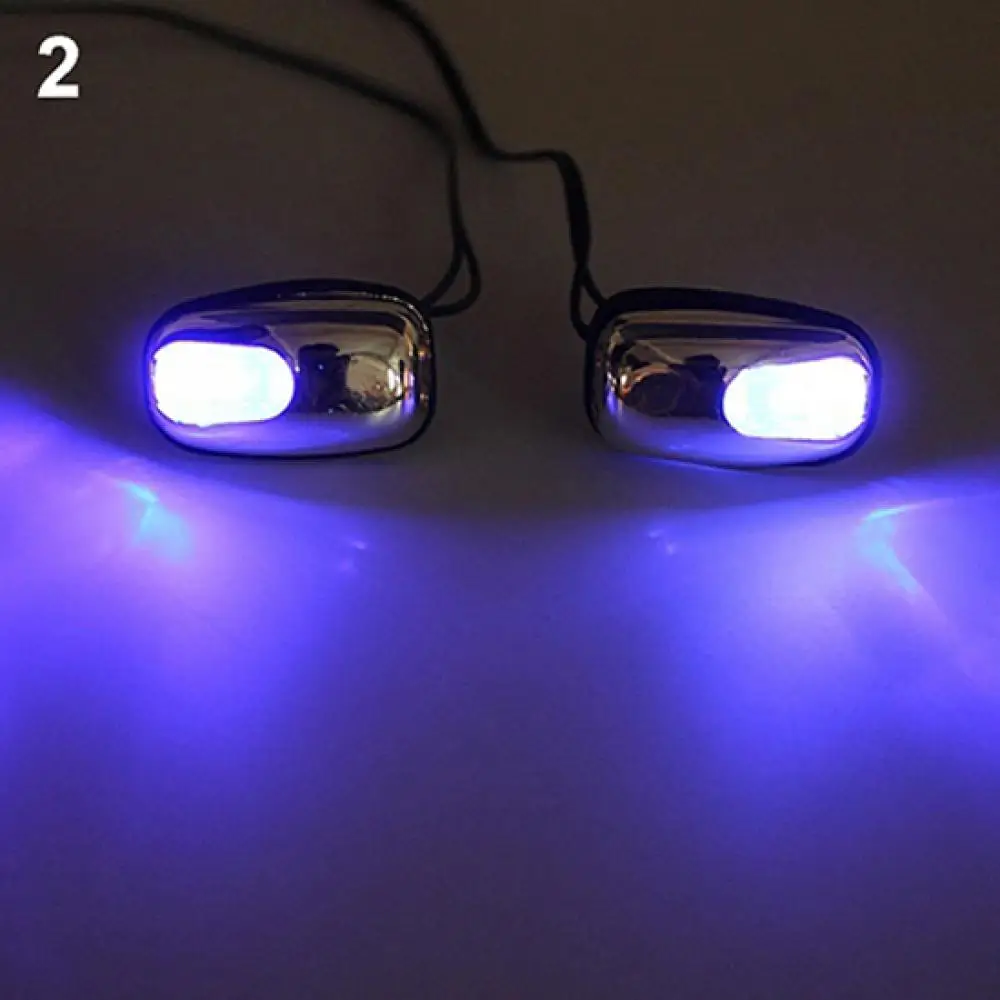 1 Pair Auto LED Light Windshield Windscreen Jet Spray Nozzle Wiper Washer Lamp