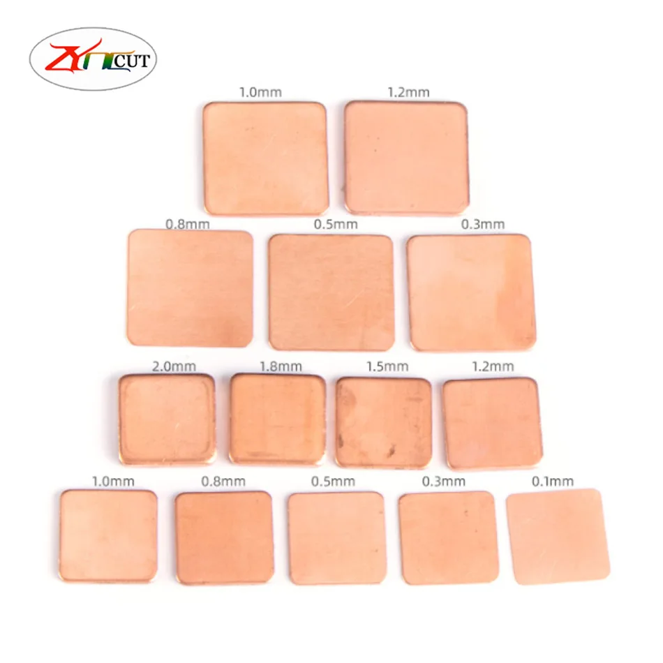 15x15mm 20x20mm Notebook computer motherboard chip CPU heat sink conductive pure copper plate GPU Heat conducting copper sheet