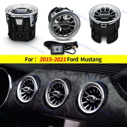 256color LED Vents Ambient light For Ford Mustang 2015-2021 A/C Dashboard Air Conditioning Turbine Air Outlet Premium neon light