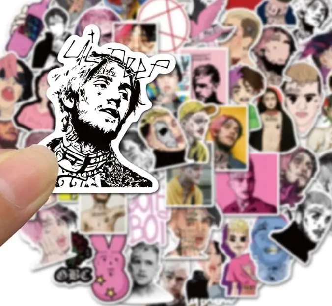 10/30/50pcs American Rapper Lil Peep  Graffiti Waterproof Skateboard Travel Suitcase Phone Laptop Luggage Stickers Diy Kids Girl