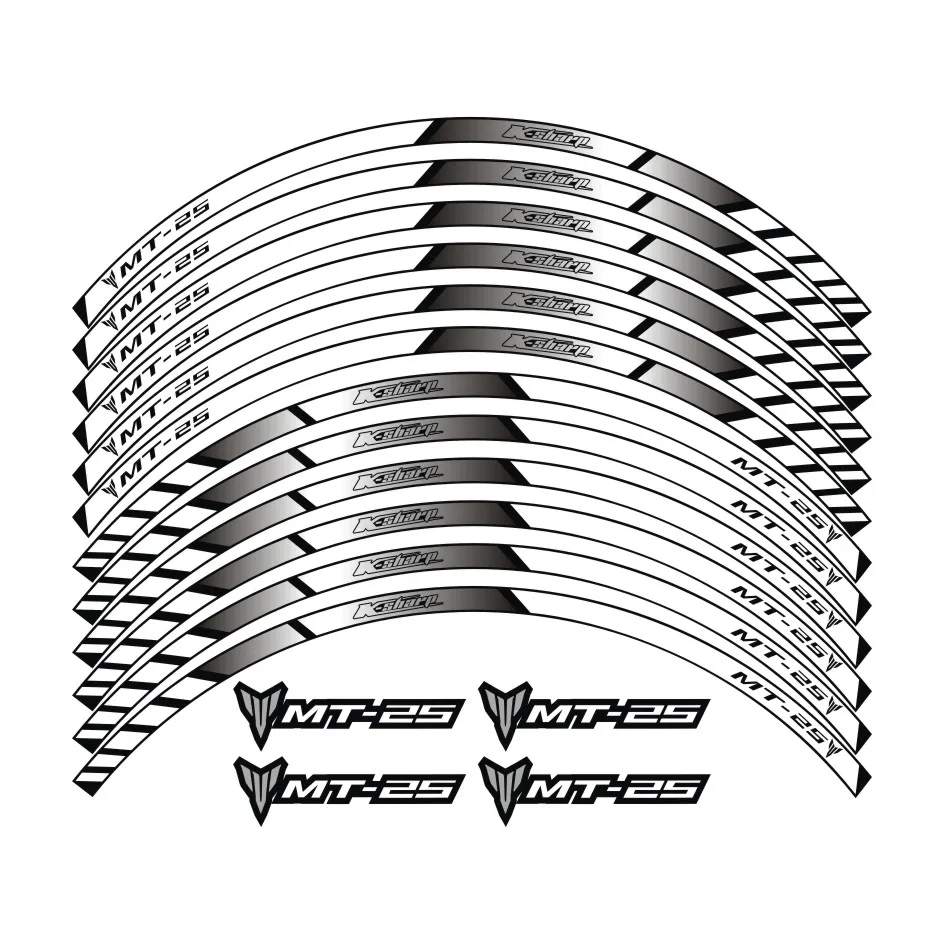 

k-sharp 4 color for YAMAHA MT-25 motorcycle wheel decals Reflective stickers rim stripes MT 25 motorbike mt25