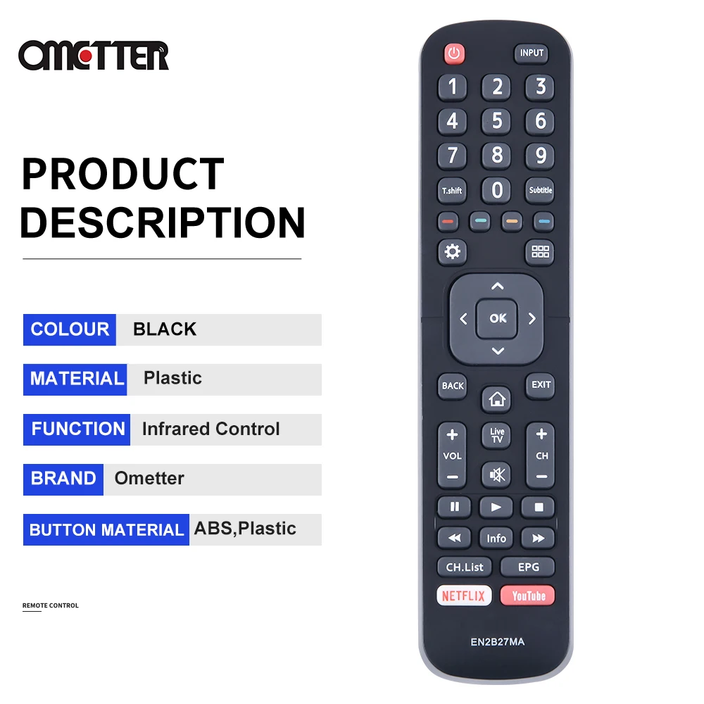 Adatto per Hisense TV Telecomando EN2B27MA 50K3300UW 55K3300UW 40K321UWT 50K321UWT