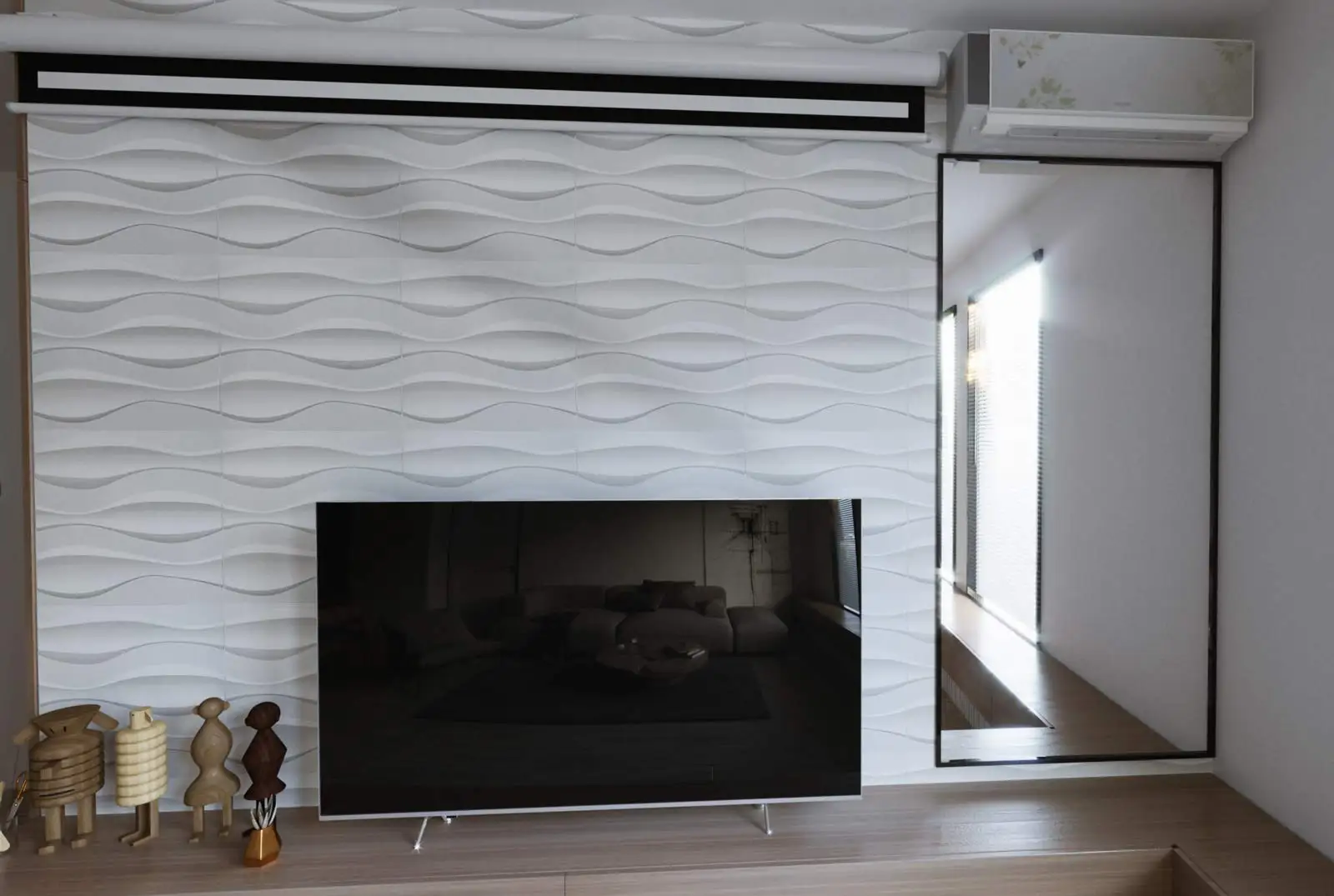 50x50cm Plastic Decorative Textures 3D Wall Panels,Big Wave for Living Room Bedroom TV Background Ceiling Pack of 12 Tiles