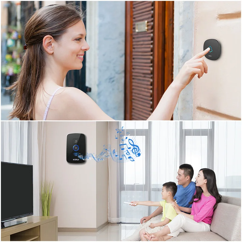 KERUI M525 Wireless Doorbell Spain Stock 433Mhz Home Security Waterproof Touch Button 150M Long Distance Smart Welcome Doorbell