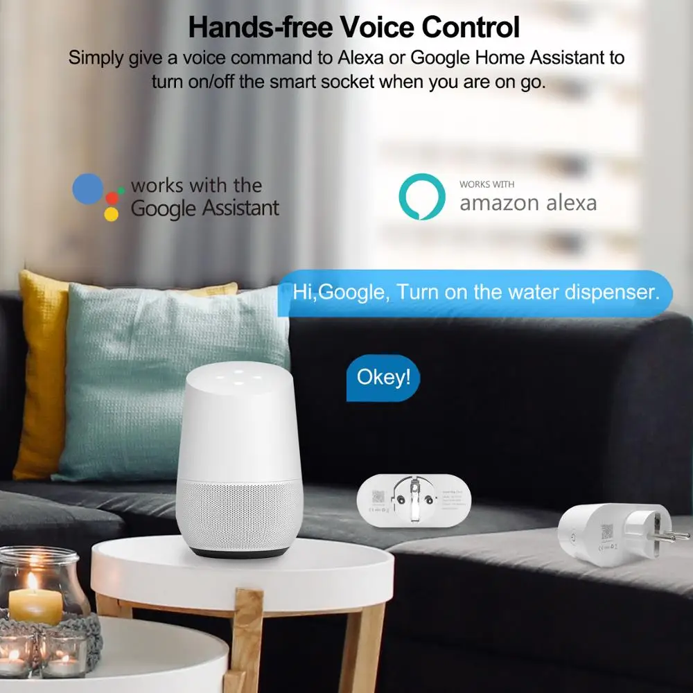 携帯電話,スマートソケット,wifi,デュアルコンセント,エネルギーメーター,タイマー機能,alexa,hey,Google, 2 in 1,16aで動作します