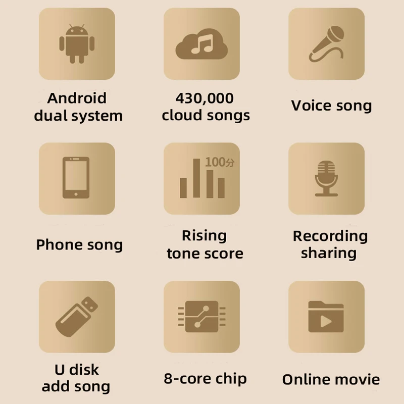 XIHATOP 22 "Machine de karaoké de Singapour Disque dur de 4 To Chinois, Anglais, Chansons de Singapour Lecteur de karaoké à domicile, APP Android YouTube