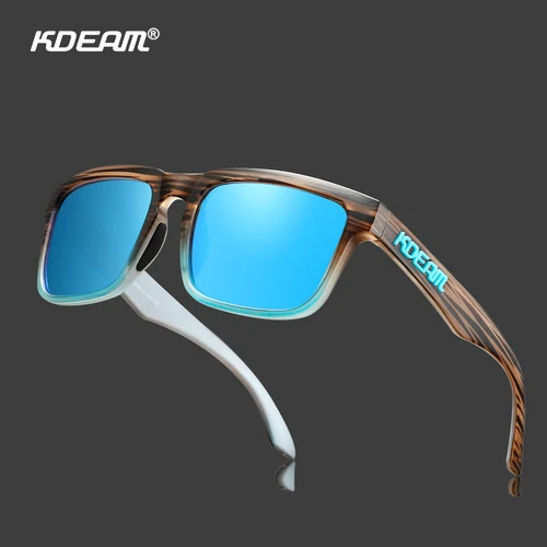 KDEAM Gafas de sol polarizadas cuadradas para hombre, gafas de sol con revestimiento de estilo de vida para exteriores, nuevas colores a juego con caja
