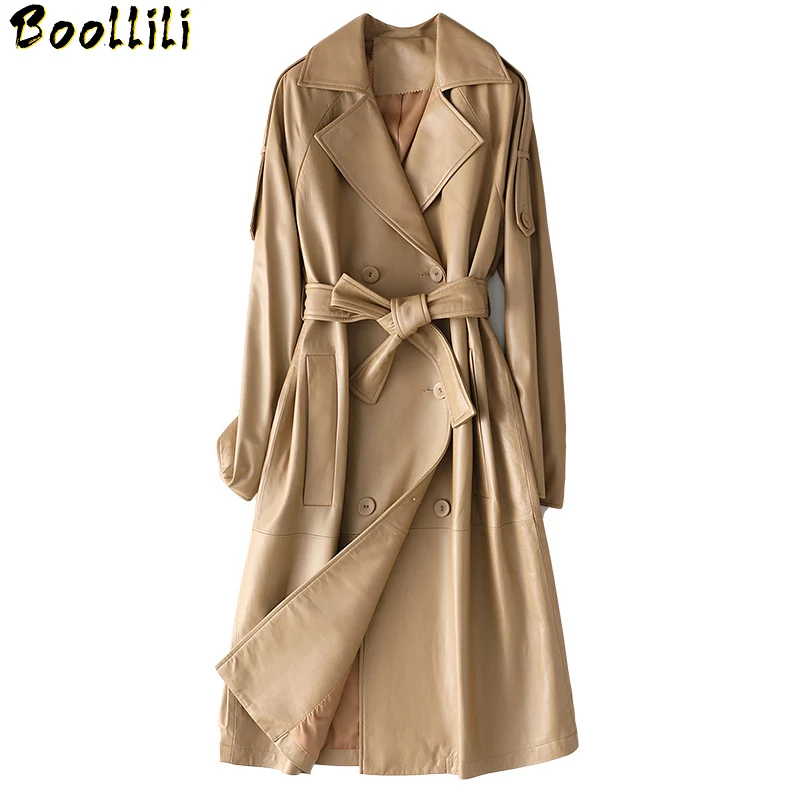 Boollili – veste en cuir véritable pour femme, manteau en peau de mouton, vêtements coréens, collection printemps-automne 2020