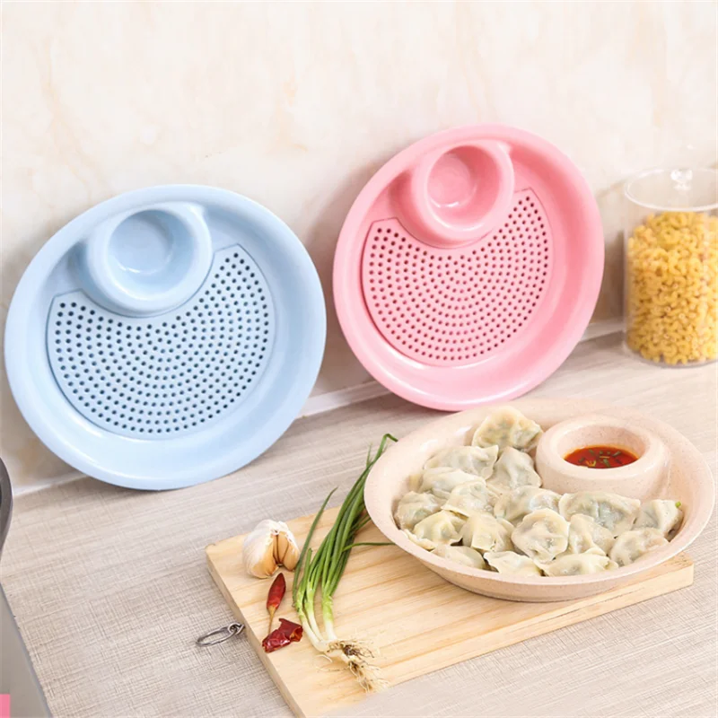 

Double drained vinegar dish Dumpling dinner plate Kitchen gadgets and accessories Kitchen accessories tools supplies