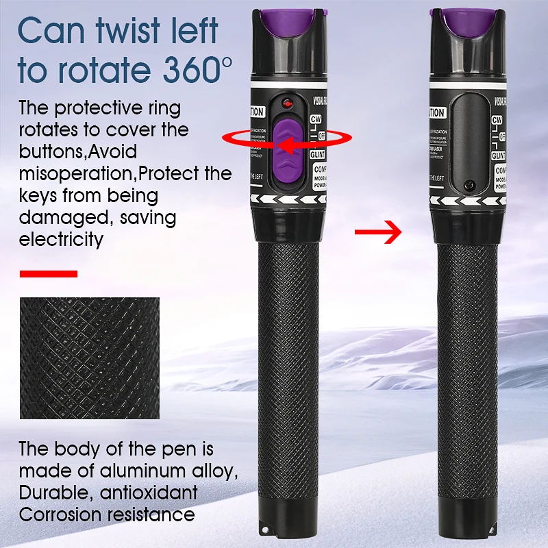 Tester kabli światłowodowych FTTH Pen 1/10/20/30/50mw wizualny lokalizator usterek SC/FC/ST 2.5mm interfejs VFL narzędzie do testowania światłowodów