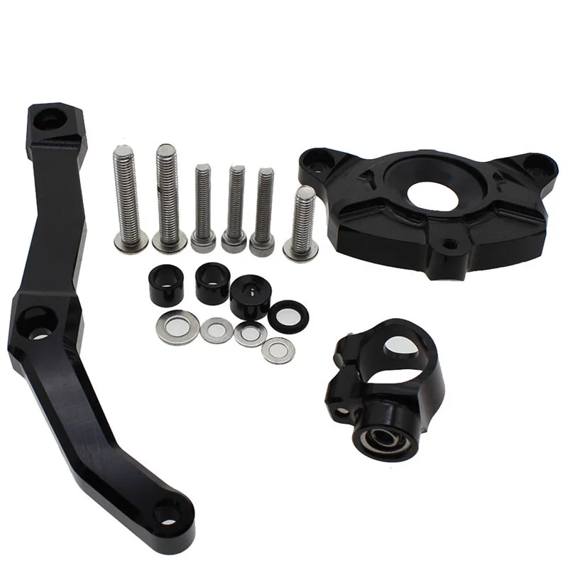 Peredam kemudi CNC, peredam kemudi untuk Kawasaki Z1000 Z 1000 2010 2011 2012 2013 CNC dengan Kit pemasangan, Kit dukungan braket