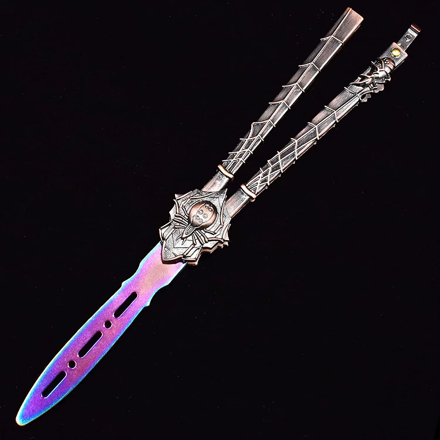 Spider EDC Practice Butterfly Knife Stainless Steel Folding Training Pocket Balisong Comb Trainer Hair Brush Boy Gadgets Gifts