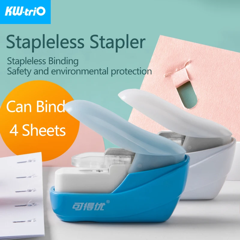 New Stapleless Stapler Book Paper Stapling Stapler Mini Portable Staple-Free Stapler No Nails No Staples Stapler Office Supplies