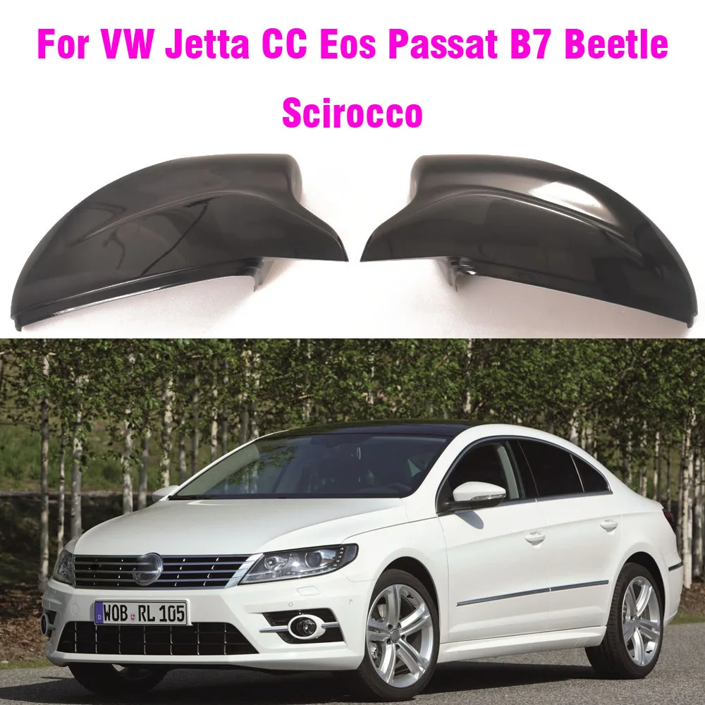 

ABS Bright Black Color Gloss Black Car Rearview Mirror Caps For VW Beetle CC Eos Passat B7 Scirocco For Jetta MK6