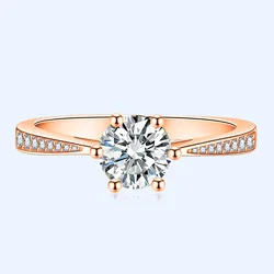 White Gold Plated Moissanite Ring 1.5CTW F Color Engagement Ring Test Positive Moissanite Band Diamond Wedding Jewelry For Bride