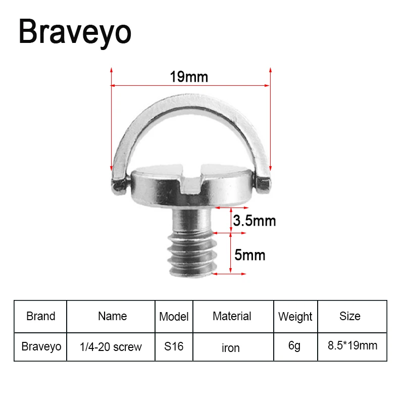 1/4 3/8 Camera Screw for Quick Release Plate 1/4  3/8 Inch D-ring Screw Tripod Ballhead Mount Adapter photography accessories