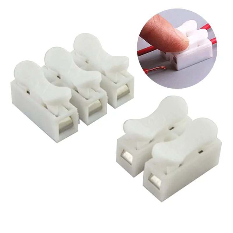 

200pcs High Pressure Resistant 2pin 3pin 10A 110V 220V Push Quick Cable Connector Wiring Terminal LED